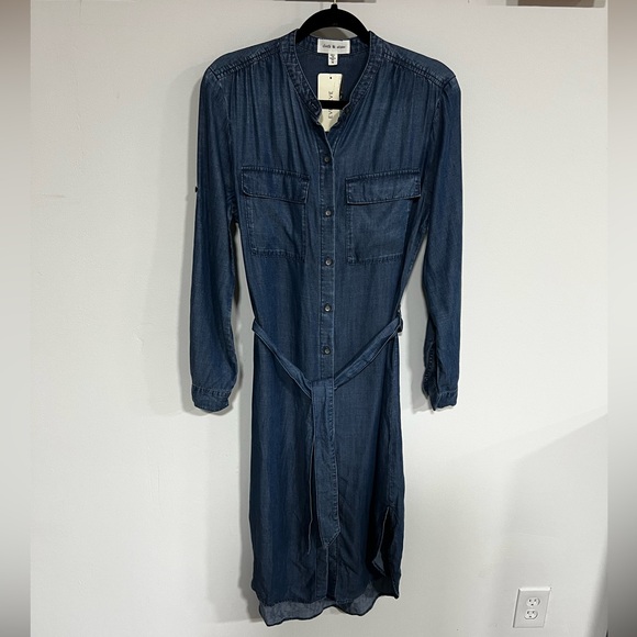 *NEW* Cloth & Stone x Evereve Curved Hem Shirt Dress - Picture 4 of 15